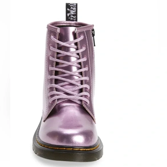 Dr. Martens Kids Boots in Metallic Purple - Picture 3 of 16